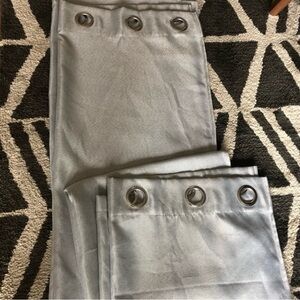 Grey curtain panels